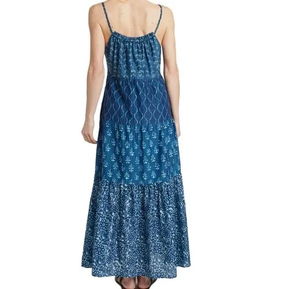NWT Faherty Blue Bobo Sunchaser Tiered Maxi Dress Size S - Picture 5 of 5